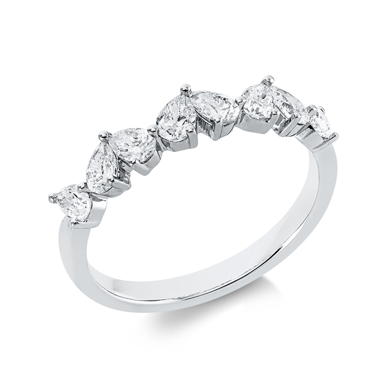 Mehrfachsteinbesatz Ring Weißgold 18kt 0,82ct