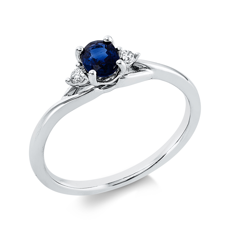 Farbstein Classic Ring Weißgold 18kt 0,06ct