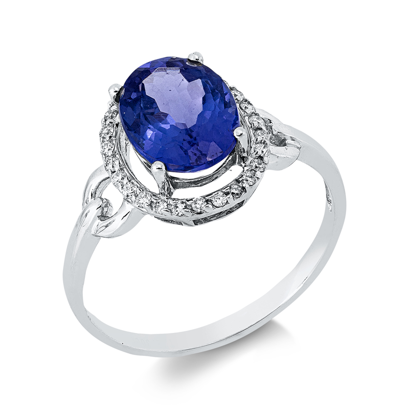 Farbstein Classic Ring Weißgold 18kt 0,12ct