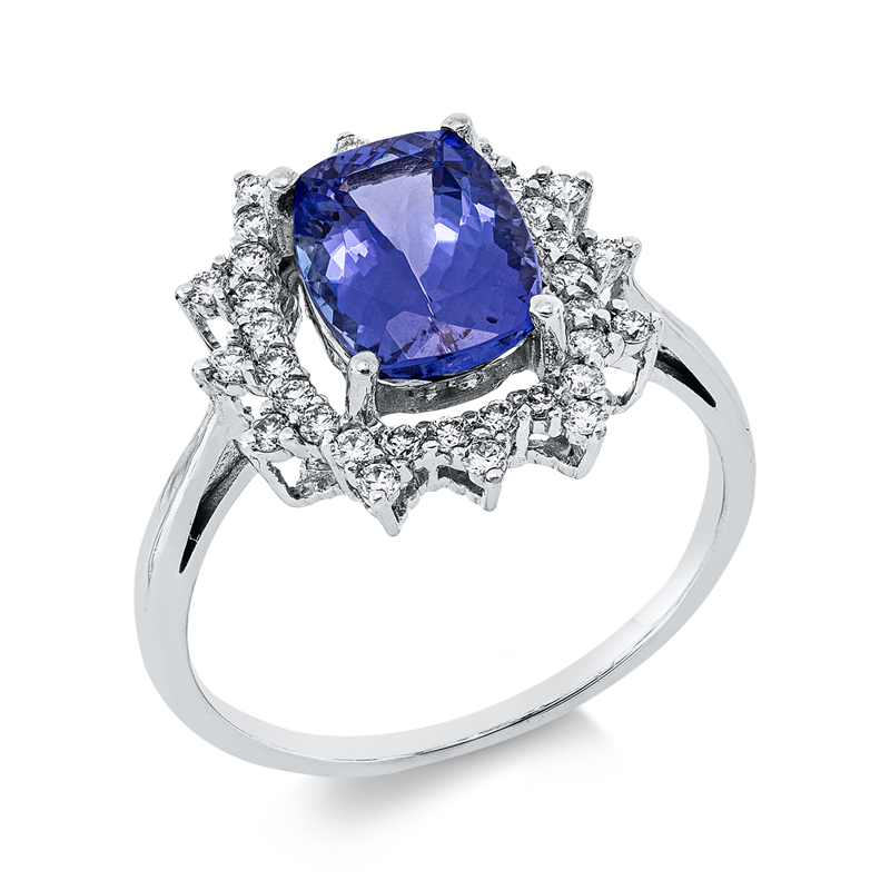 Farbstein Classic Ring Weißgold 18kt 0,36ct