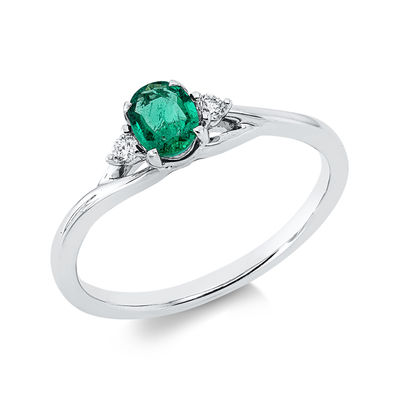 Farbstein Classic Ring Weißgold 18kt 0,06ct