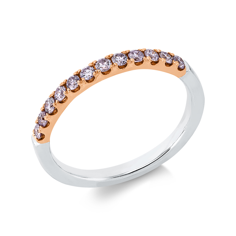 Memoire halb Ring Weißgold / Rotgold 18kt 0,33ct