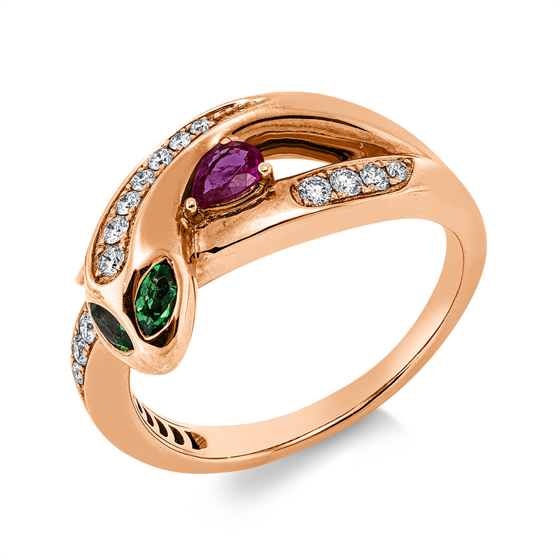 Tier Ring Rotgold 18kt 0,17ct