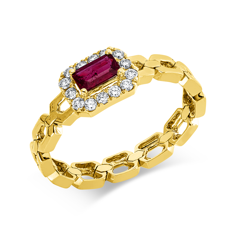 Farbstein Classic Ring Weißgold 18kt 0,15ct