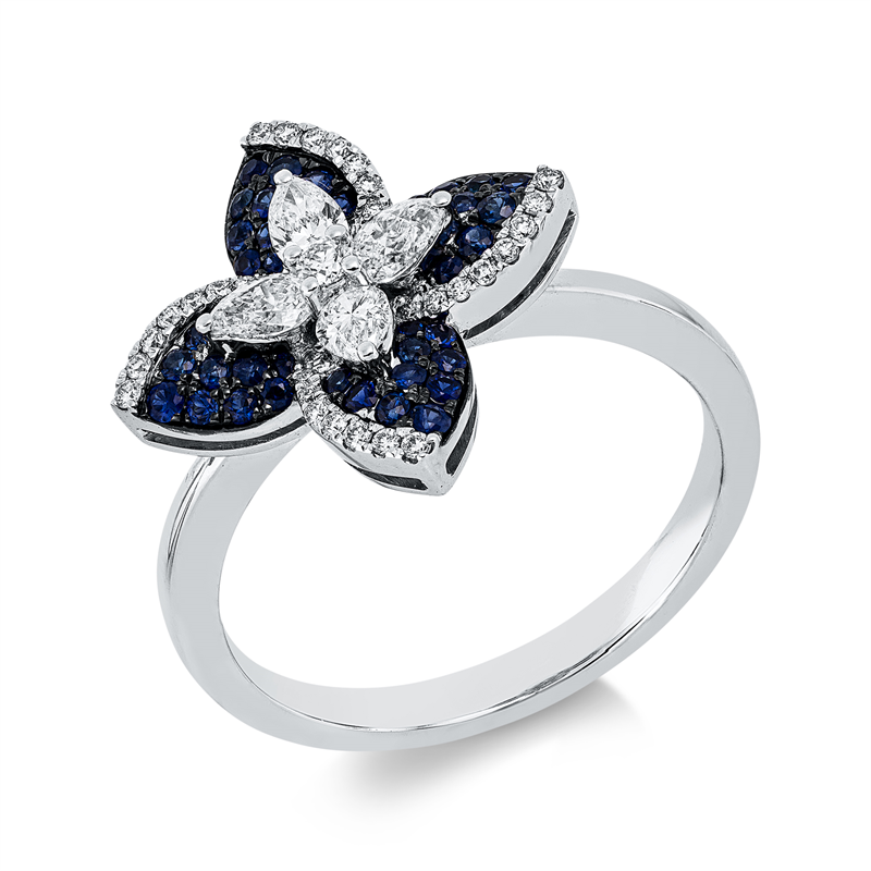 Farbstein Classic Ring Weißgold 18kt 0,43ct