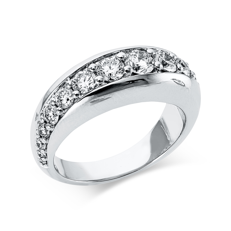 Mehrfachsteinbesatz Ring Weißgold 18kt 1,28ct