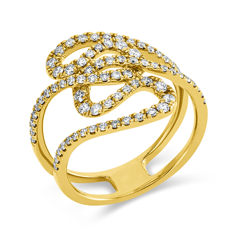 Mehrfachsteinbesatz Ring Gelbgold 18kt 0,57ct