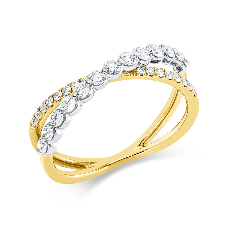 Modern Woman Ring Gelbgold / Weißgold 18kt 0,49ct
