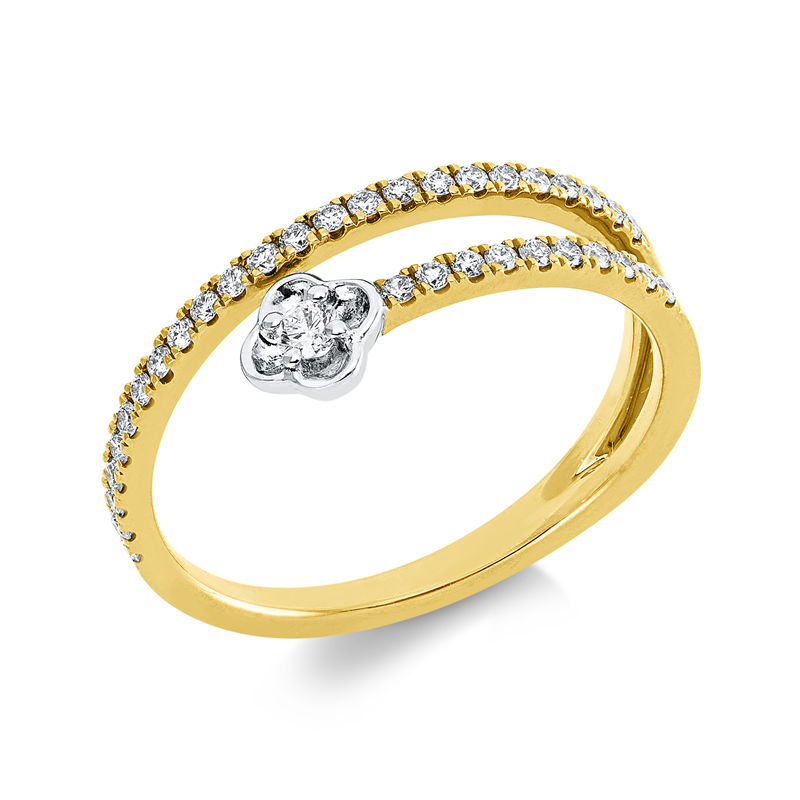 Modern Woman Ring Gelbgold / Weißgold 18kt 0,25ct