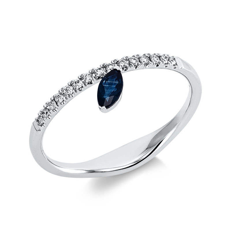 Farbstein Classic Ring Weißgold 18kt 0,08ct