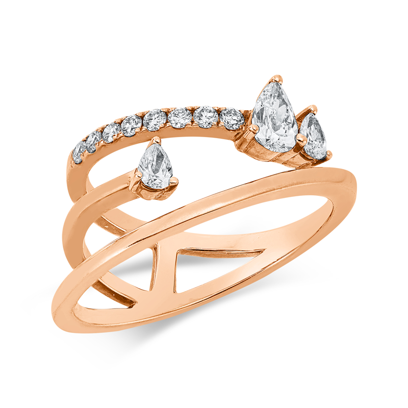 Modern Woman Ring Rotgold 18kt 0,53ct