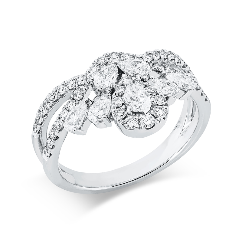 Exklusiv Ring Weißgold 18kt 1,2ct