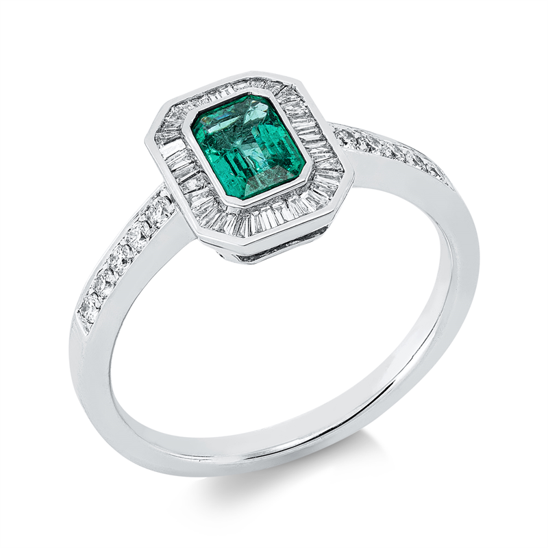 Farbstein Classic Ring Weißgold 18kt 0,26ct