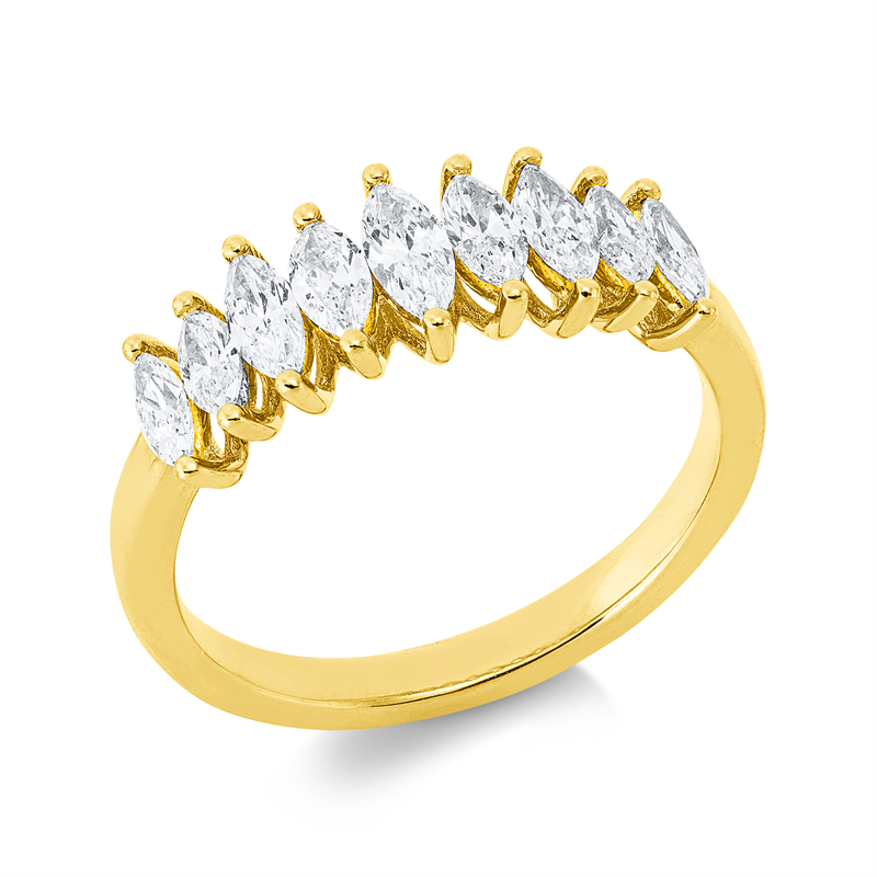 Mehrfachsteinbesatz Ring Weißgold 18kt 0,84ct