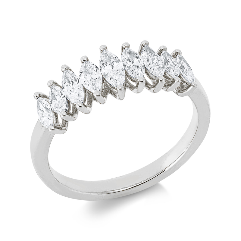 Mehrfachsteinbesatz Ring Weißgold 18kt 0,84ct