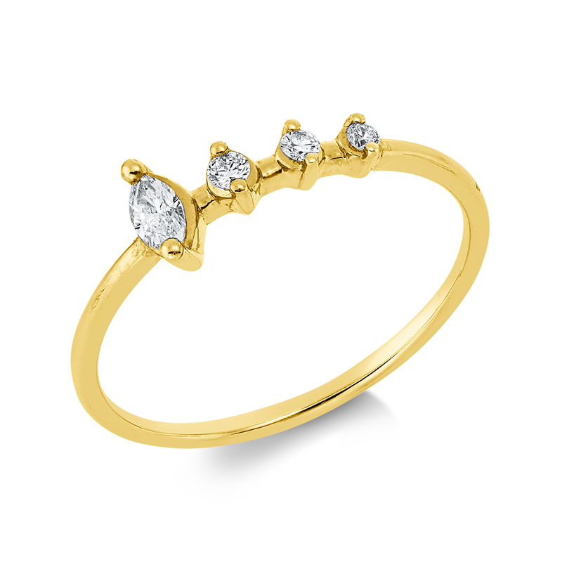 Modern Woman Ring Gelbgold 18kt 0,13ct