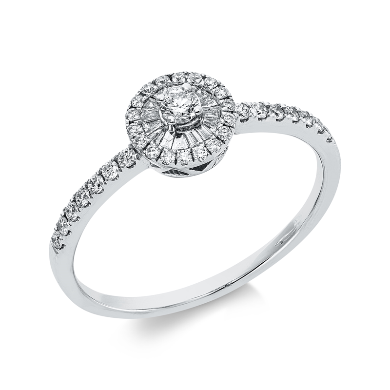 Baguette Illusion Ring Weißgold 18kt 0,34ct