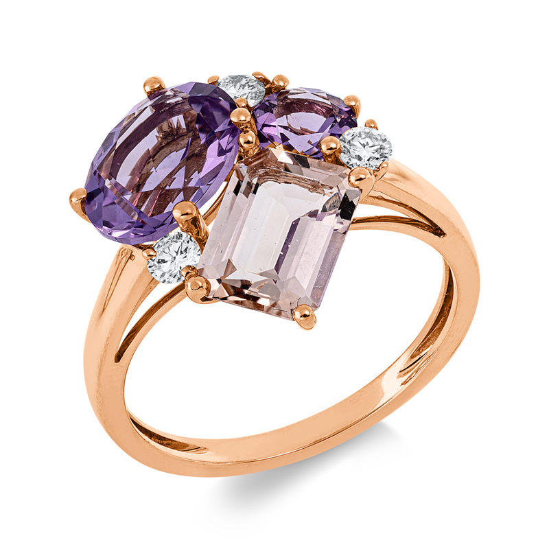 Farbstein Fashion Ring Rotgold 18kt 0,15ct