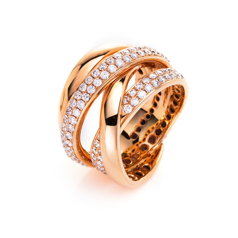 Pavé Ring Rotgold 18kt 1,01ct
