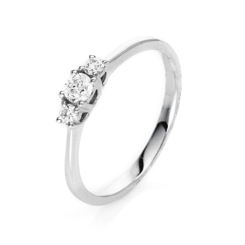 Solitaire mit Besatz Ring Weißgold 18kt Ref-1K359