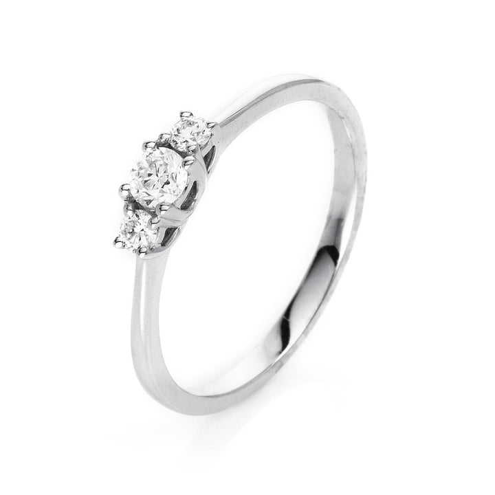 Solitaire mit Besatz Ring Weißgold 18kt Ref-1K359