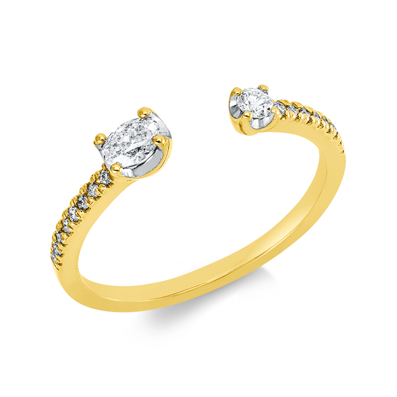 Modern Woman Ring Gelbgold / Weißgold 18kt 0,27ct
