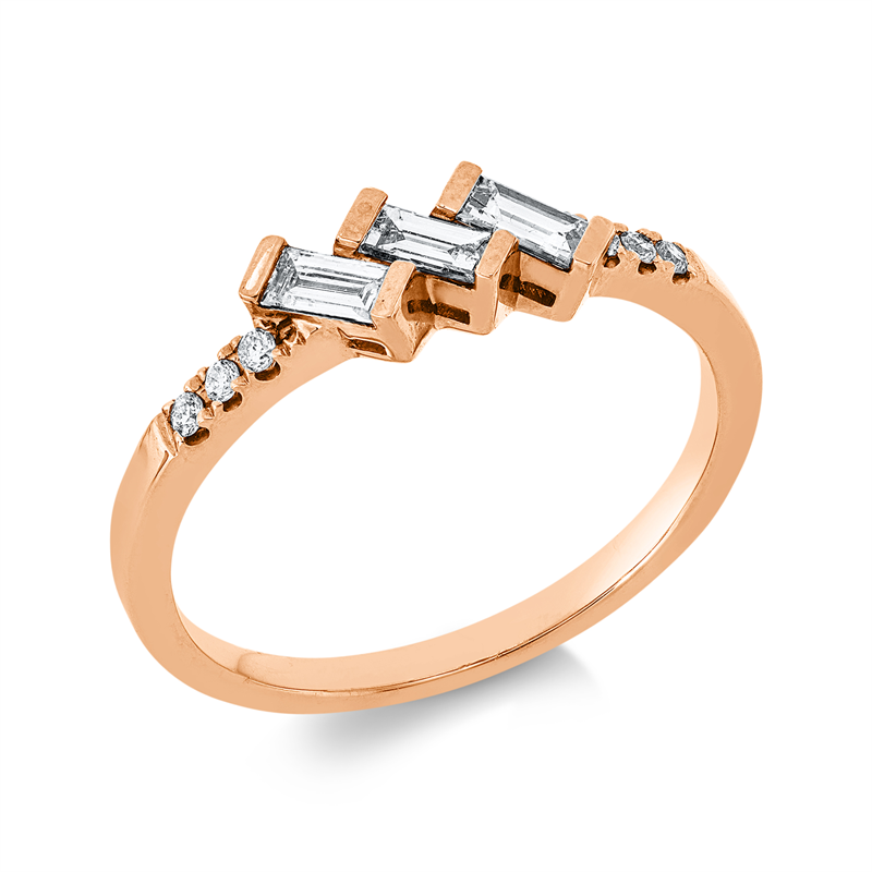 Baguette Ring Rotgold 18kt 0,3ct