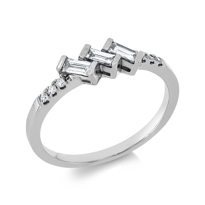 Baguette Ring Rotgold 18kt 0,3ct