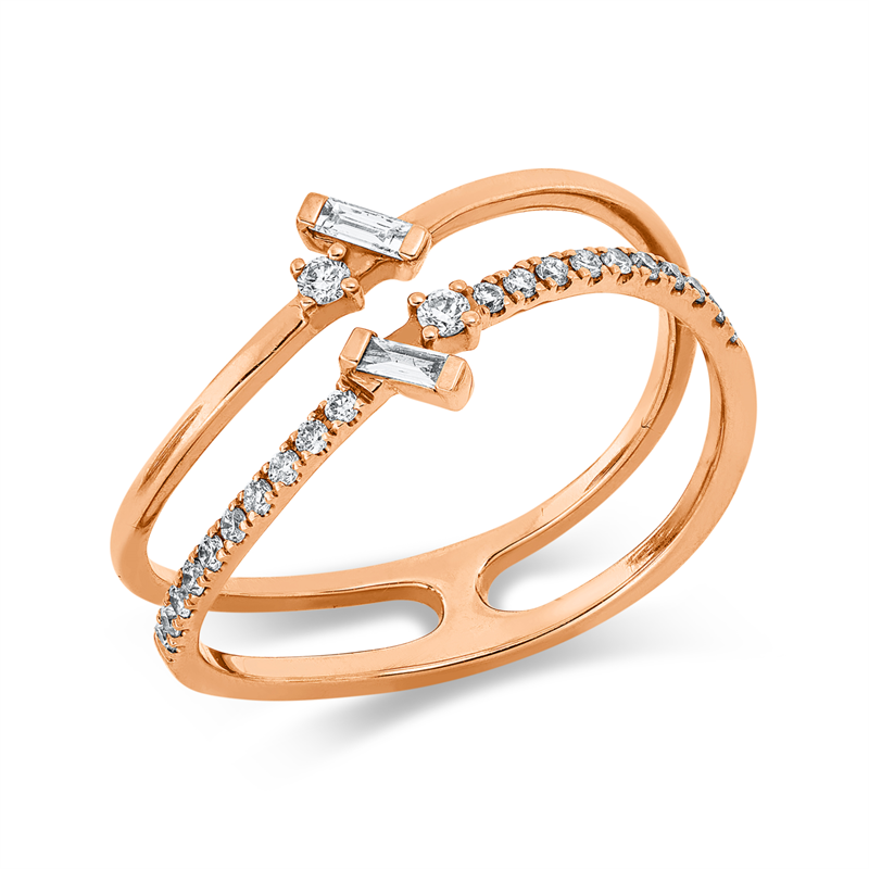 Modern Woman Ring Rotgold 18kt 0,16ct