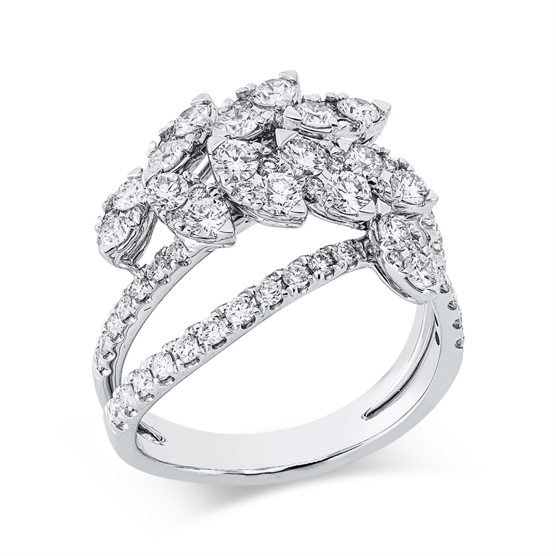 Exklusiv Ring Weißgold 18kt 1,38ct