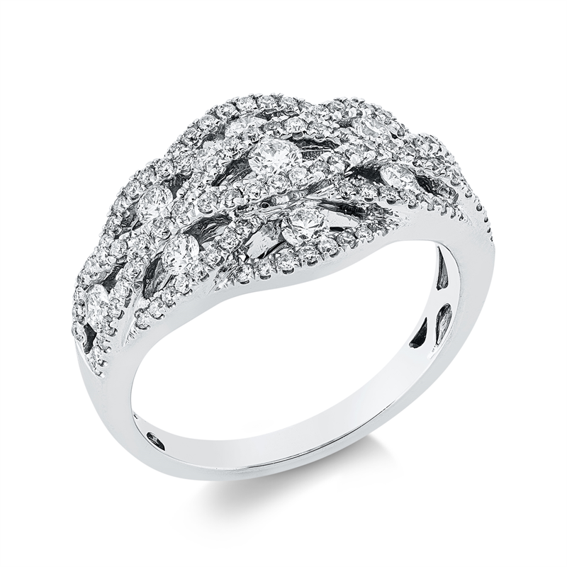 Mehrfachsteinbesatz Ring Weißgold 18kt 1,21ct