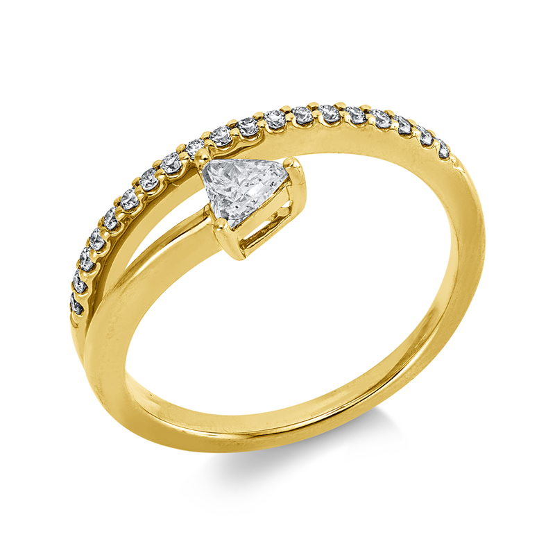 Solitaire mit Besatz Ring Gelbgold 18kt 0,31ct