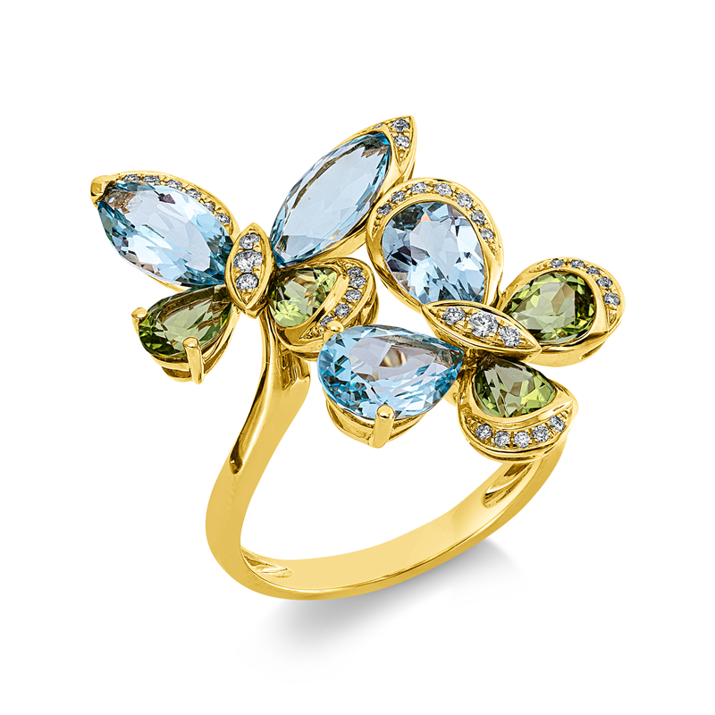 Farbstein Fashion Ring Gelbgold 18kt 0,18ct