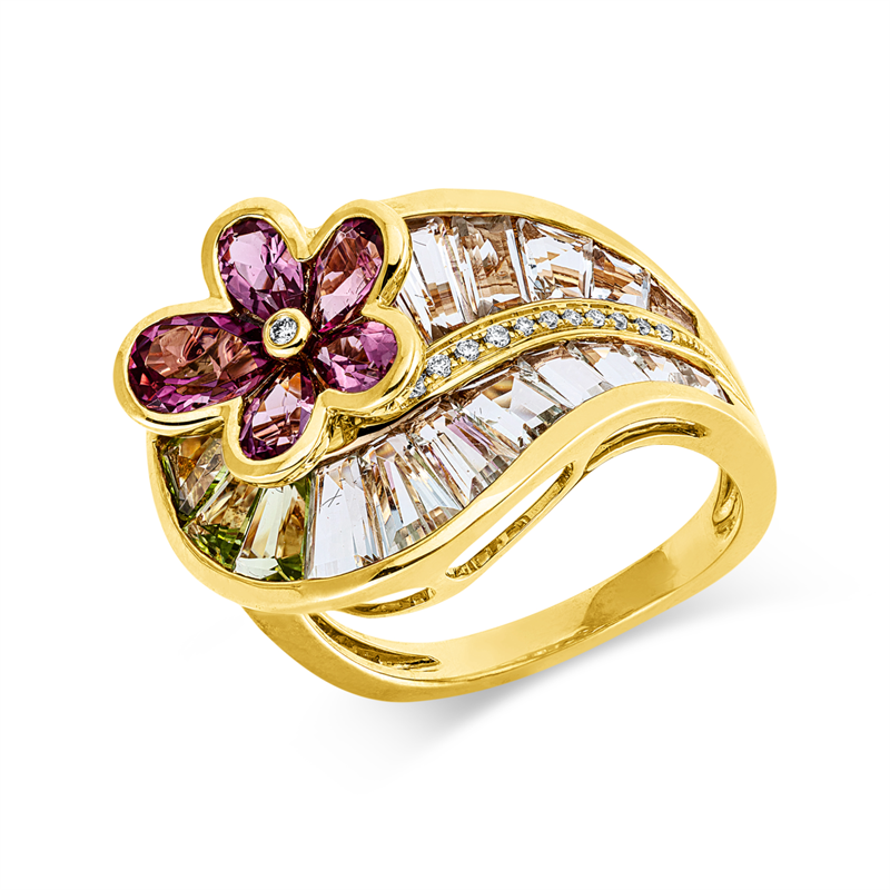 Farbstein Fashion Ring Gelbgold 18kt 0,05ct