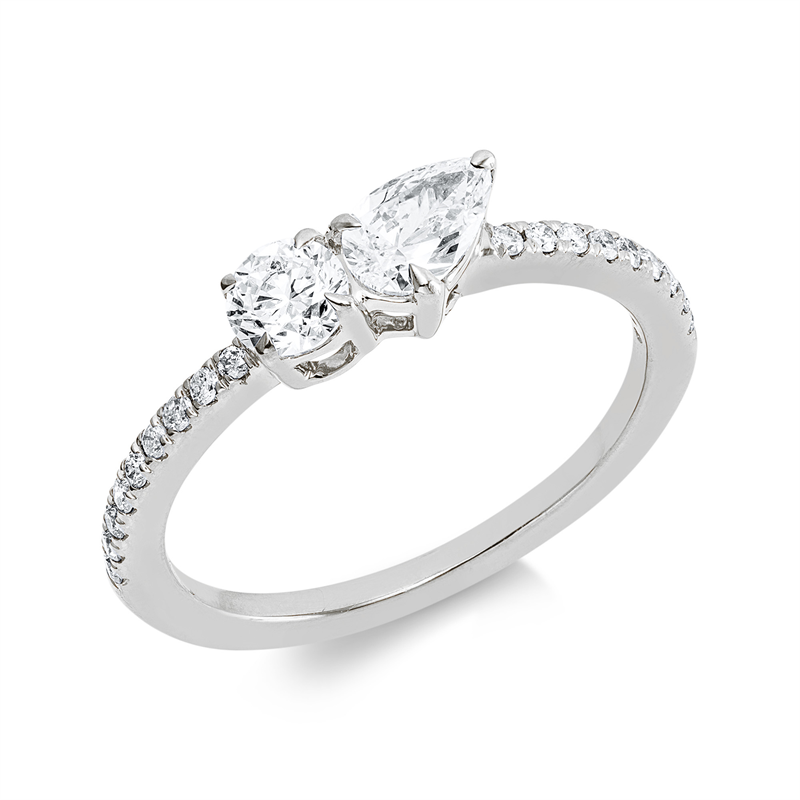 Modern Woman Ring Weißgold 18kt 0,65ct