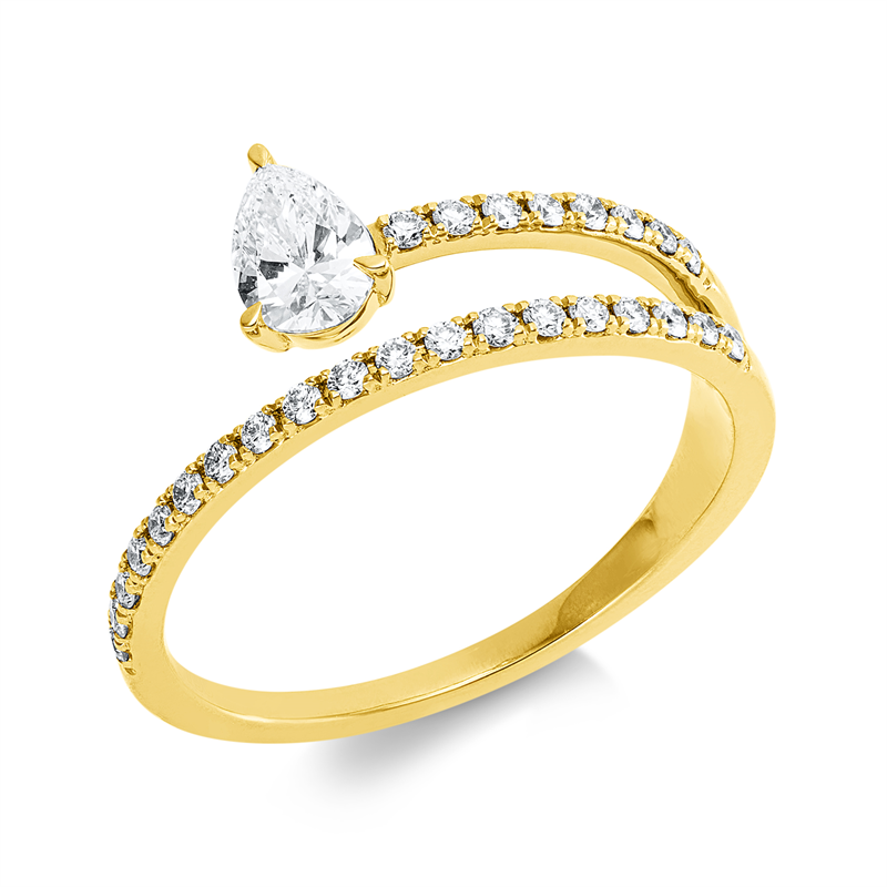 Solitaire mit Besatz Ring Weißgold 18kt 0,5ct