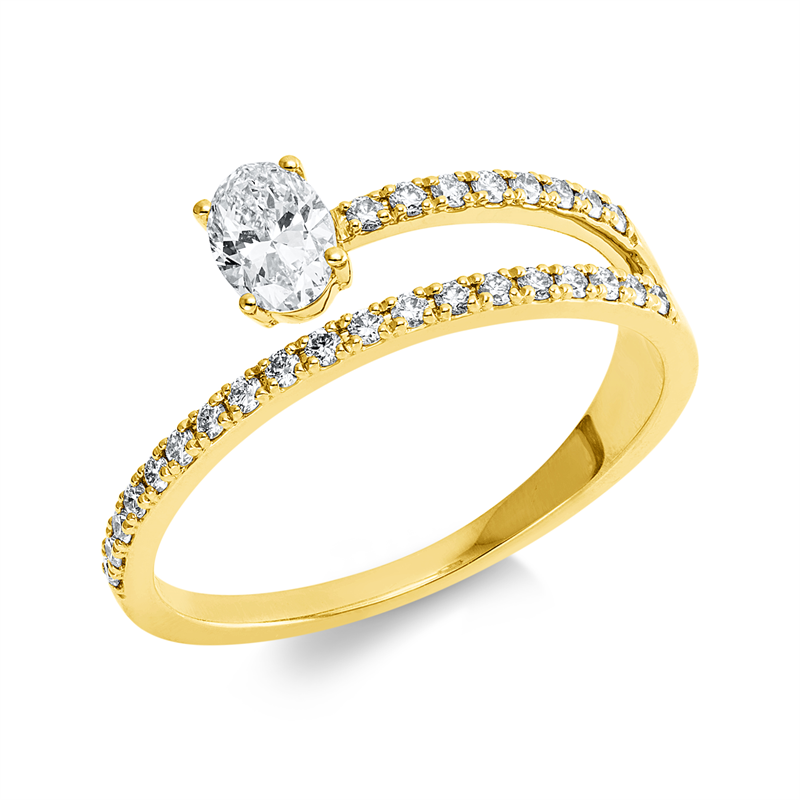 Solitaire mit Besatz Ring Weißgold 18kt 0,5ct