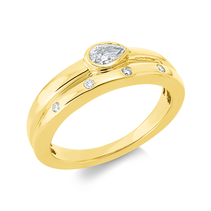 Modern Woman Ring Gelbgold 18kt 0,28ct
