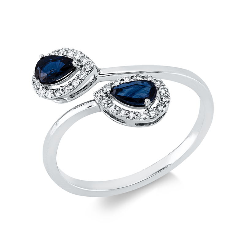 Farbstein Classic Ring Weißgold 18kt 0,16ct