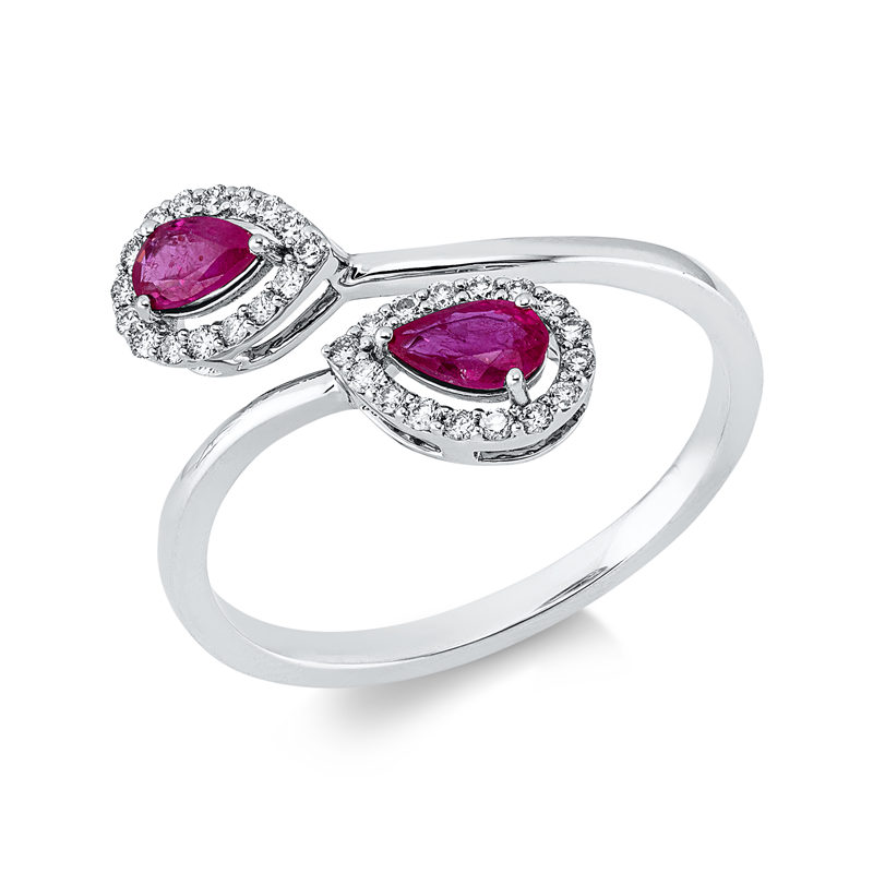 Farbstein Classic Ring Weißgold 18kt 0,16ct