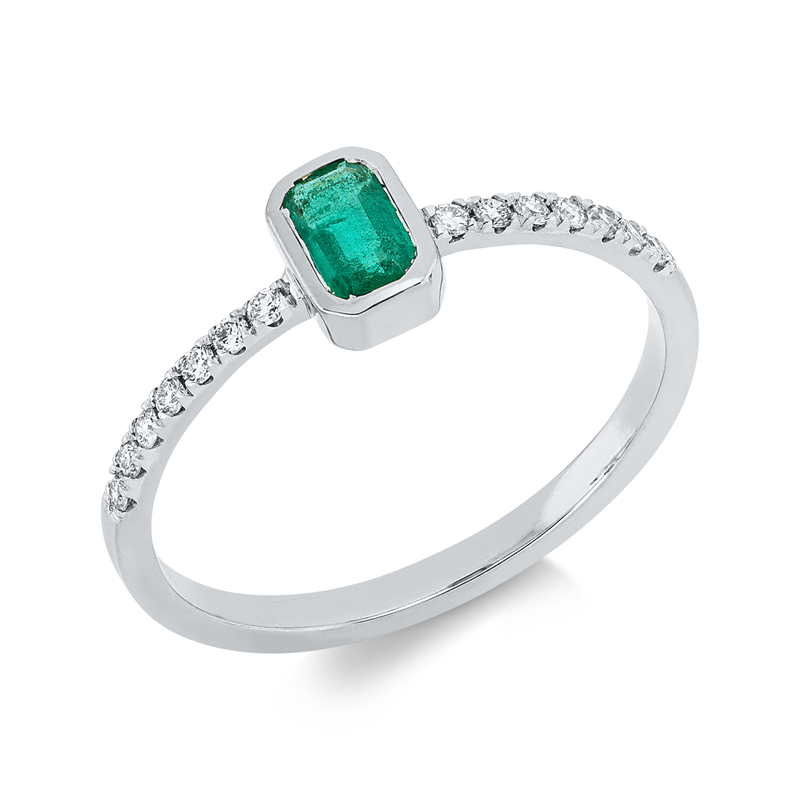 Farbstein Classic Ring Weißgold 18kt 0,13ct