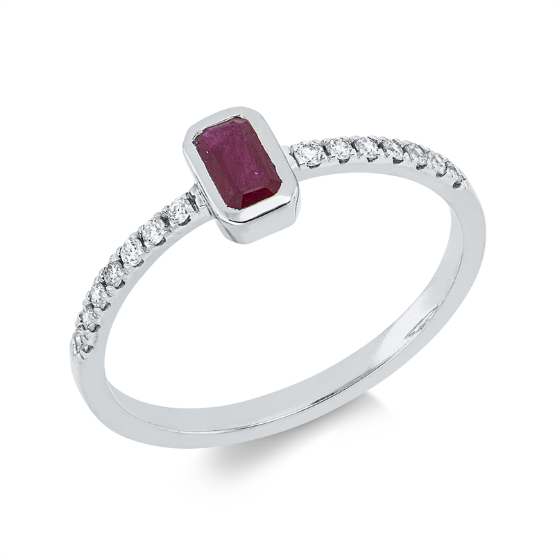 Farbstein Classic Ring Weißgold 18kt 0,13ct