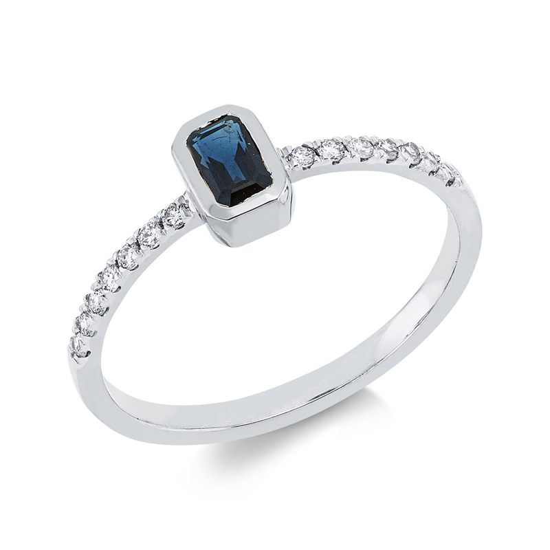 Farbstein Classic Ring Weißgold 18kt 0,13ct