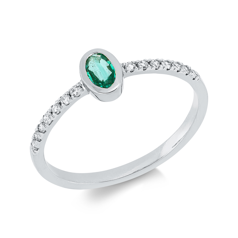 Farbstein Classic Ring Weißgold 18kt 0,13ct