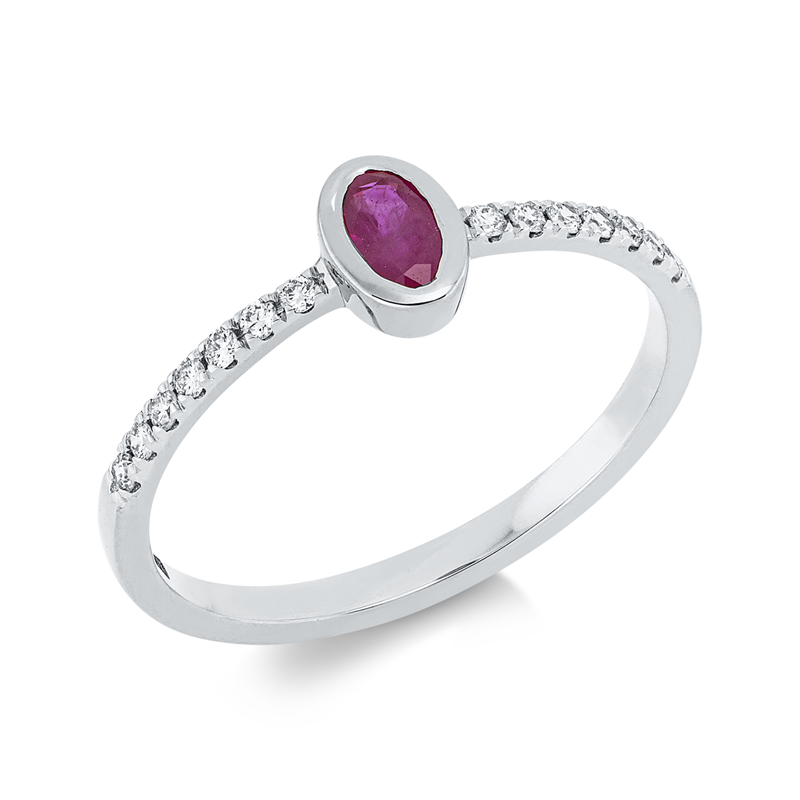 Farbstein Classic Ring Weißgold 18kt 0,13ct