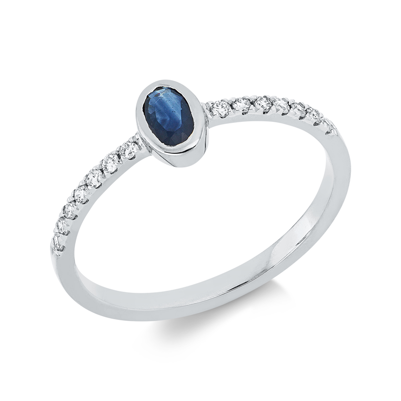 Farbstein Classic Ring Weißgold 18kt 0,13ct