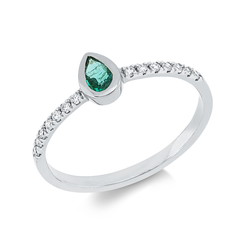Farbstein Classic Ring Weißgold 18kt 0,13ct