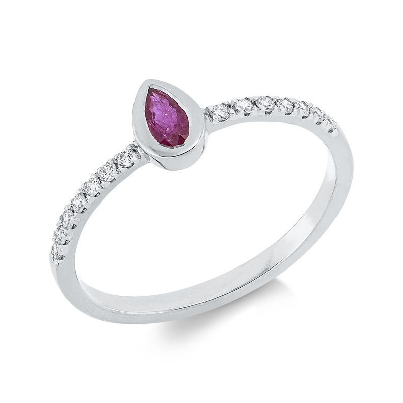Farbstein Classic Ring Weißgold 18kt 0,13ct