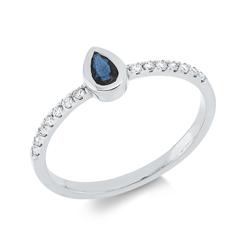 Farbstein Classic Ring Weißgold 18kt 0,13ct