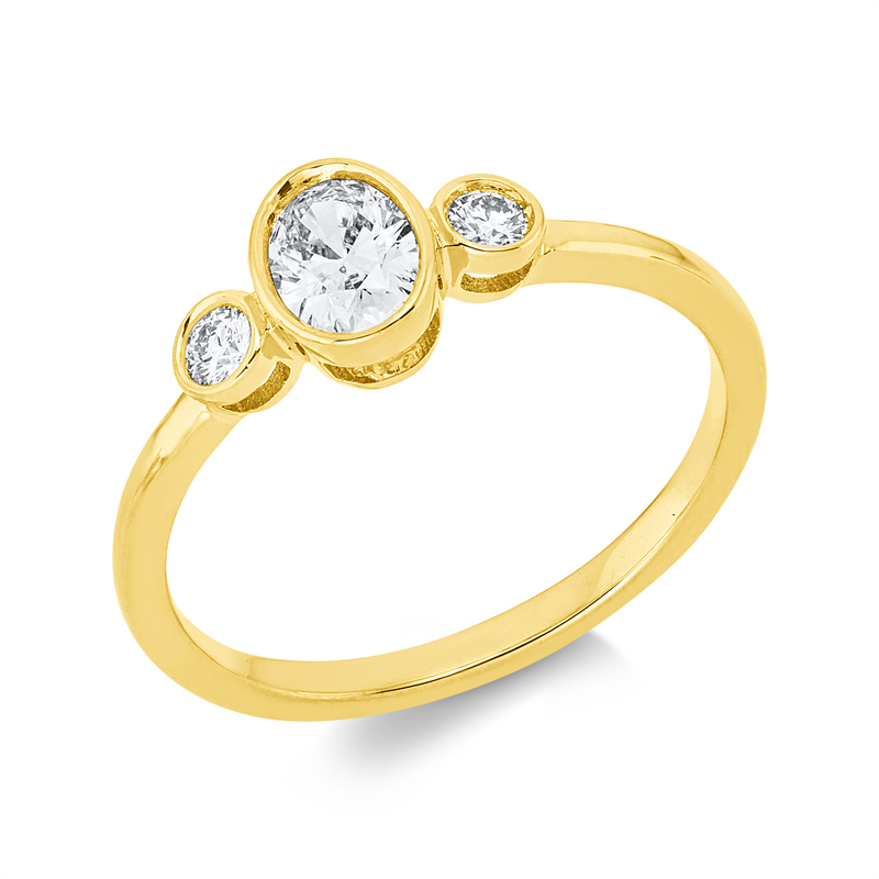 Solitaire mit Besatz Ring Weißgold 18kt 0,5ct